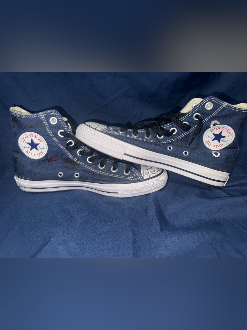 Converse Kids Navy Blue & White High Top Sneakers
